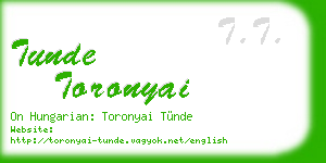 tunde toronyai business card